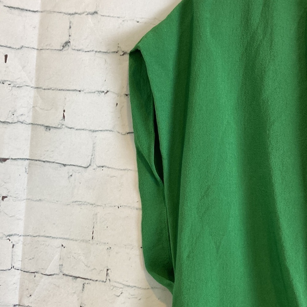 Diane Von Furstenberg Silk Reara Dress 8 Kelly Green Sleeveless Cowl Neck Luxury - Picture 9 of 16